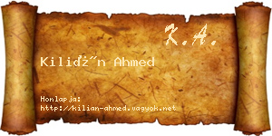 Kilián Ahmed névjegykártya